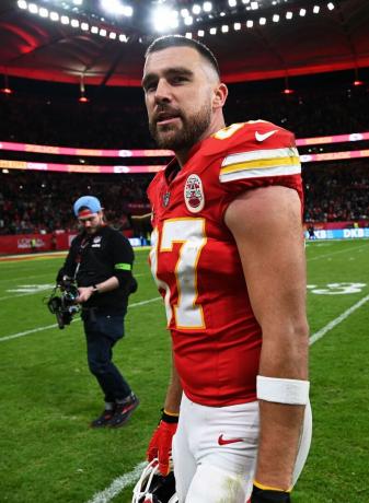 travis kelce savo žaidimo metu