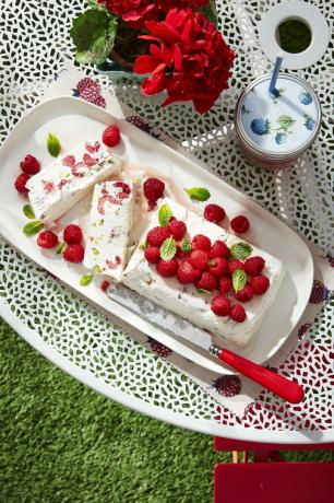 aviečių pistacijų semifreddo