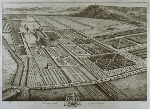 Sodai prie Chatswortho c.1699