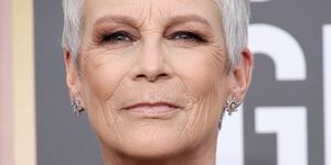 80-asis kasmetinis auksinio gaublio apdovanojimas atvykusioji Jamie Lee Curtis