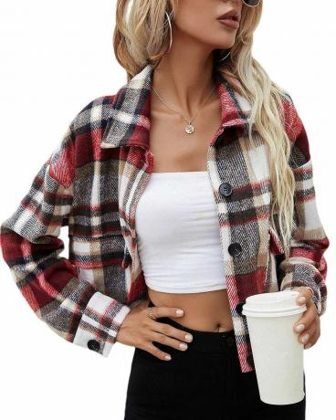 Apkarpytas Plaid Shacket