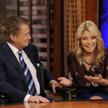 buvęs „gyvas“ bendražygis Regis Philbin su Kelly Ripa