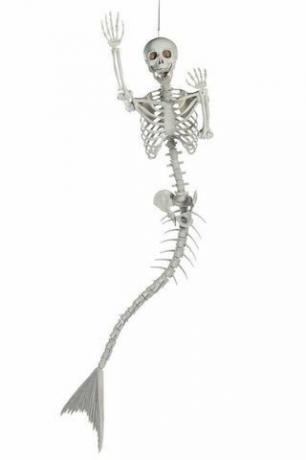 Gyvenimo dydžio undinės skeleto Helovinas dekoravimas