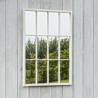 Saros lango stiklo lauko veidrodis baltas