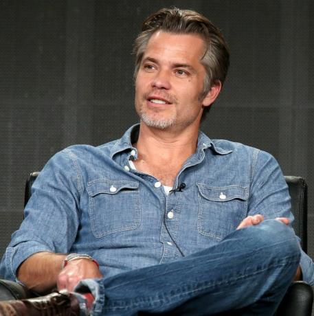 timothy olyphant kalba scenoje per „pagrįstą“ komisiją, televizijos kritikų asociacijos spaudos turą 2015 m. sausio mėn. Pasadenoje