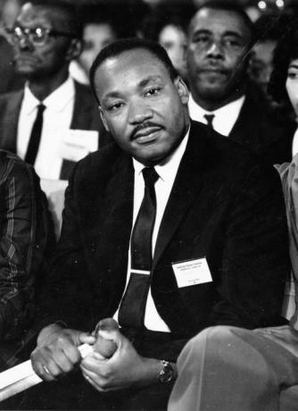 1964 m. rugsėjis Amerikos dvasininkas ir pilietinių teisių gynėjas Martinas Liuteris Kingas 1929 m. 1968 m. nuotr. Keystonegetty images