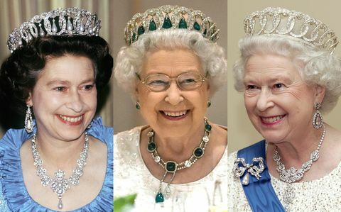 Karalienė Elžbieta, tiara, Vladimiras, smaragdai, perlai