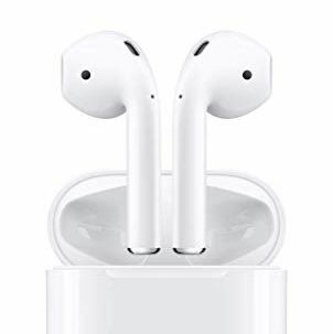 „Apple AirPods“ su įkrovimo dėklu