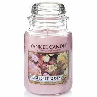 Yankee Candle kvapioji žvakė | Šviežiai skintos rožės Didelis stiklainis žvakė | Degimo laikas: iki 150 valandų