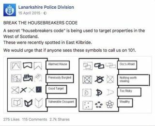Lanarkshire Policijos skyriaus namų pažeidėjų kodas