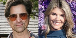 „Pilna salė“ aktoriai Johnas Stamosas ir Lori Loughlin „Instagram“ su paplūdimio berniukais