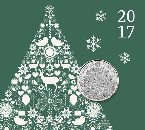 „The Royal Mint“ atidengs sidabrinę £ 5 kalėdinę eglutę 2017 m